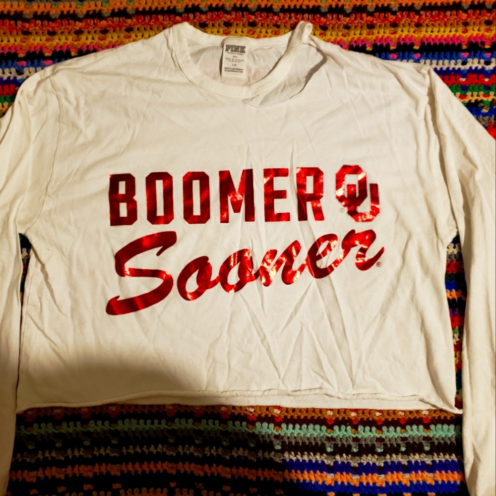 Victoria Secret Pink Boomer Sooner OU Football Jersey